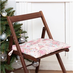 Подушка на стул "Этель" Pink magic 42х42х7см,100% хл,саржа 190гр/м2