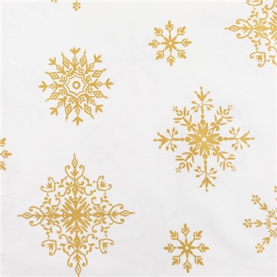 Скатерть новогодняя Этель «Золотые снежинки» 149х110см, 100%хл, 190г/м2