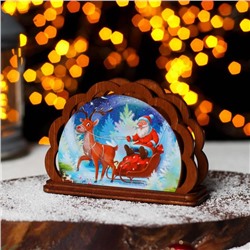 Салфетница цветная «Дед Мороз и олень»