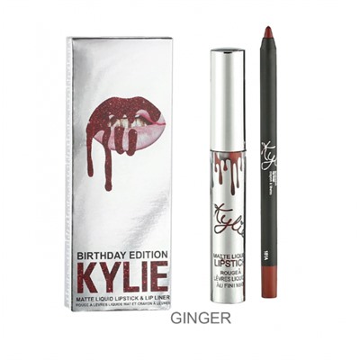 Косметический набор Kylie Birthday Edition Matte Liquid Lipstick & Lip Liner 2 в 1