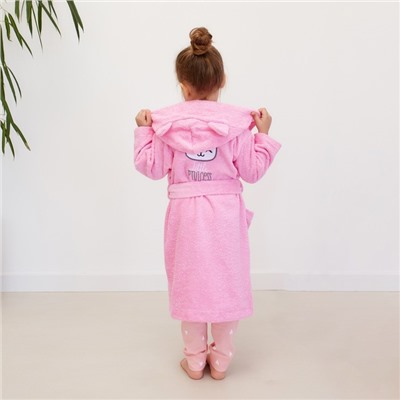 Халат махровый детский "Little princess" р-р 30 (98-104 см), розовый