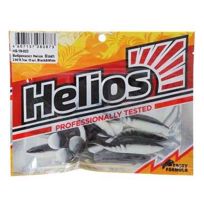 Виброхвост Helios Slash, длина 6,7 см, Black & White, HS-19-023 (10 шт.)