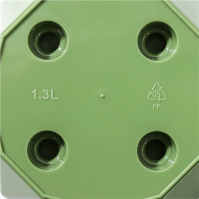 Горшок для цветов с поддоном Laurel, 1,3 л, d=14,5 см, h=12,5 см, цвет зелёный