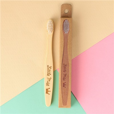 Зубная щётка детская Little Miss, бамбук 14 × 2 × 2 см