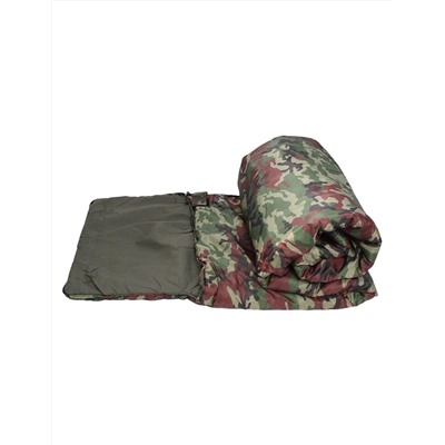 Спальный мешок-одеяло с подголовником цв.Зеленый КМФ