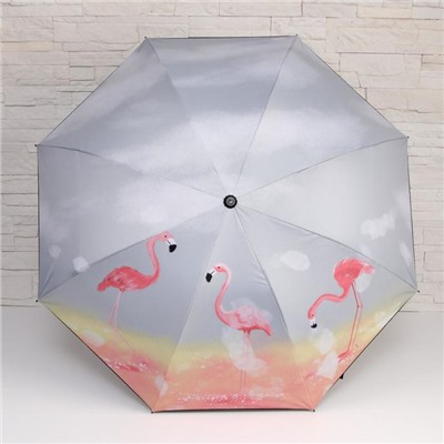 Зонт механический «Пейзаж», 4 сложения, 8 спиц, R = 48 см, цвет МИКС