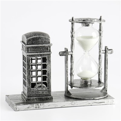 Песочные часы "Красная будка", сувенирные, с подсветкой, 15.5 х 6.5 х 12.5 см
