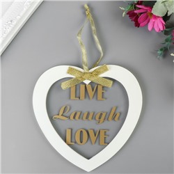Сувенир дерево "Сердце. Live, laugh, love" 14,5х14,5х1 см