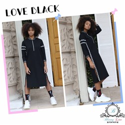 Платье трикотажное с лампасами LOVE LOVE (black)