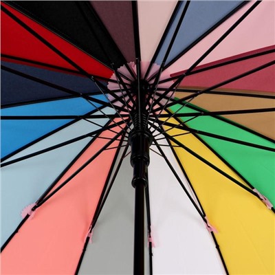 Зонт - трость автоматический «Радуга», 16 спиц, R = 52 см, разноцветный
