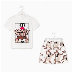 Комплект детский (футболка, шорты) Looney Tunes, цвет белый, рост 86-92 см (1-2)