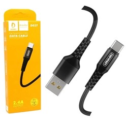 Кабель USB - TypeC DENMEN D02T (черный) 1м