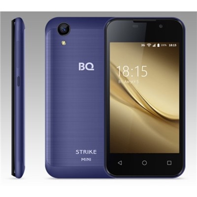 Смартфон BQ S-4072 Strike Mini Dark Blue Brushed 2sim, 4,0"TN,800*480,8Gb,1Gb,5Mp+2Mp   28541