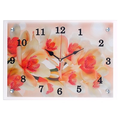 Часы настенные, серия: Цветы, "Орхидея", 25х35  см, микс