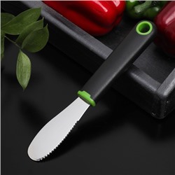 Нож для масла Доляна Lime, 20×3 см, цвет чёрно-зелёный