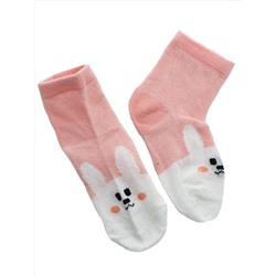 Детские носки 3-5 лет 15-18 см  "Розовый зая" Заяц на мыске