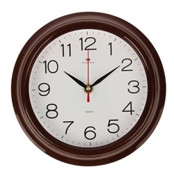 Часы настенные, серия: Классика, "Рубин", 21х21 см, коричневый обод