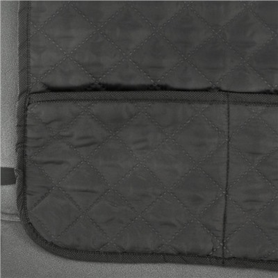 Накидка-незапинайка на спинку, с карманом, оксфорд, ромб, черный, размер: 60х40 см
