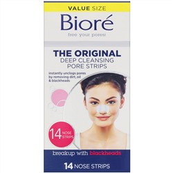 Biore, оригинальные полоски для глубокого очищения пор, 14 полосок для носа