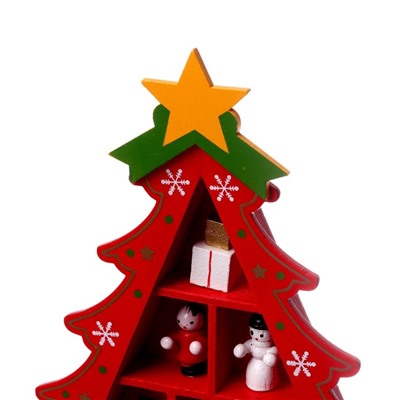 Новогодний сувенир «Ёлка с ячейками под подарки» 14.5 × 19.5 см, красная