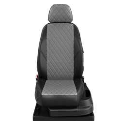 Авточехлы для Lifan X60 с 2012-н.в. джип, спинка и сиденье 40/60, задний подлокотник, 5-подголовников. экокожа, середина: тёмно-серая с перфорацией. чёрная