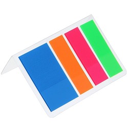 Закладки с клеевым краем, пластиковые, 25 x 44 мм, 4 цвета по 20 листов, в блистере, МИКС