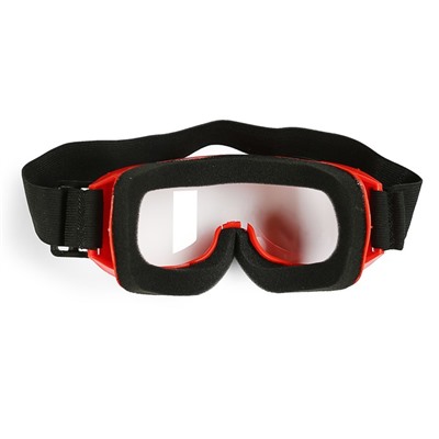 Очки-маска для езды на мототехнике, стекло прозрачное, цвет красный