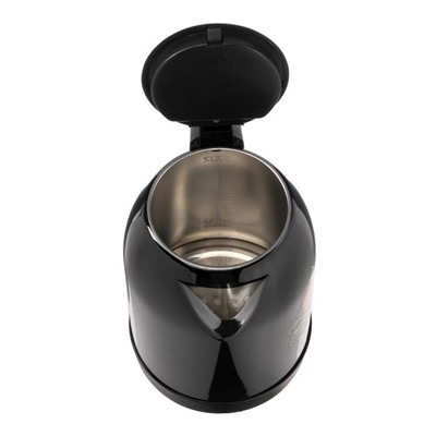 Чайник электрический "Добрыня" DO-1215, металл, 2 л, 2200 Вт, черный с цветами