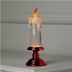 Светодиодная фигура «Свеча красная» 7 × 20 × 7 см, пластик, блёстки, батарейки АААх2 (не в комплекте), свечение тёплое белое
