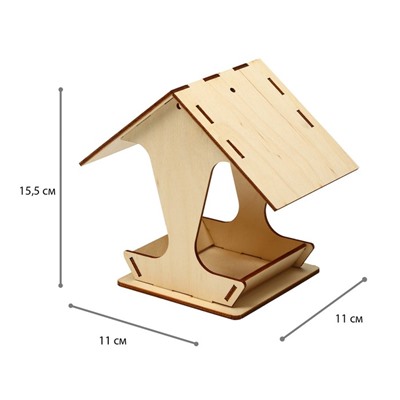 Kopмушка для птиц, 10.5 × 10.5 × 15 см