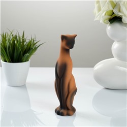 Фигура "Кошка Багира" наклоненная подпал коричневая/черный подпал 6 × 6 × 21 см 008