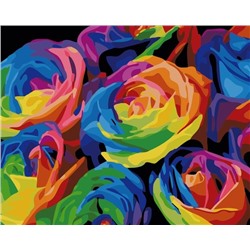 Картина по номерам 40х50 - Радужные розы