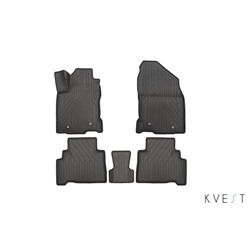 Коврики KVEST 3D в салон Lexus NX, 2014->, 5 шт. (полистар серый/черный)