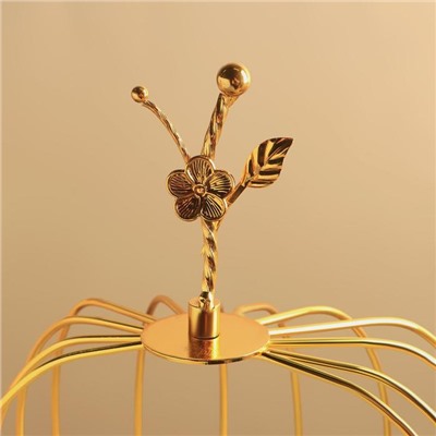 Подставка для десертов «Орхидея», 49×22×22 см, 3 яруса, квадратная, цвет металла золотой