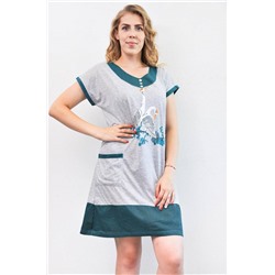 Домашнее платье женское с принтом и карманами арт. 403314