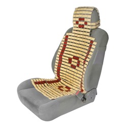 Накидка на сиденье Nova Bright с подголовником, бамбуковые плоские пластины, 120 х 43 см