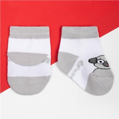 Набор новогодних детских носков Крошка Я «Мопс», 2 пары, 10-12 см
