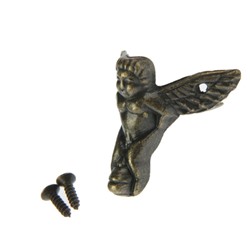 Уголок (ножка) для шкатулки металл "Ангел" набор 4 шт бронза 2,3х2,6х1 см