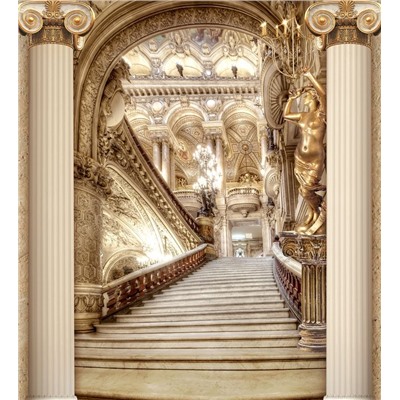 3D Фотообои «Лестница в богатом замке»