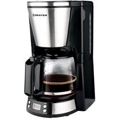 Кофеварка BRAYER BR1121, капельная, 1000 Вт, 1.5 л, поддержание температуры, чёрная