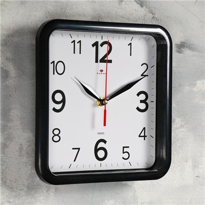 Часы настенные, серия: Классика, плавный ход, 22 х 22 см, черные