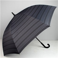 Зонт - трость полуавтоматический «Полоска», 8 спиц, R = 60, цвет чёрный/серый