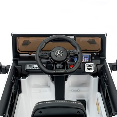 Электромобиль MERCEDES-BENZ G63 AMG, цвет белый, EVA колеса, кожаное сиденье