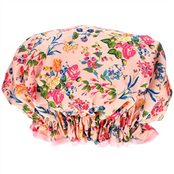 The Vintage Cosmetic Co., Shower Cap, Pink Floral Satin, 1 Count