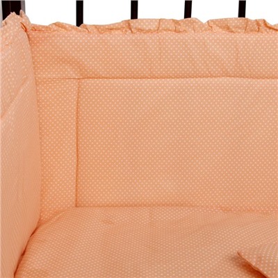 Комплект в кроватку "Горошки" (7 предметов), цвет персиковый (арт. 10703)