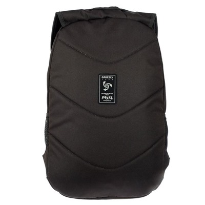 Рюкзак молодёжный с эргономичной спинкой Grizzly, 48 х 33 х 21, чёрный//бирюзовый