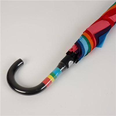 Зонт - трость полуавтоматический «Радуга», 8 спиц, R = 60 см, разноцветный