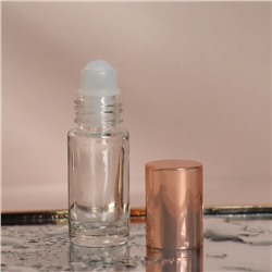Флакон для парфюма, со стеклянным роликом, 5 мл, цвет прозрачный/розовое золото
