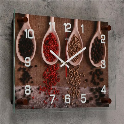 Часы настенные, серия: Кухня, "Специи", 25х35  см, микс