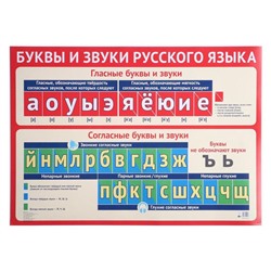 Плакат "Буквы и звуки русского языка" А2